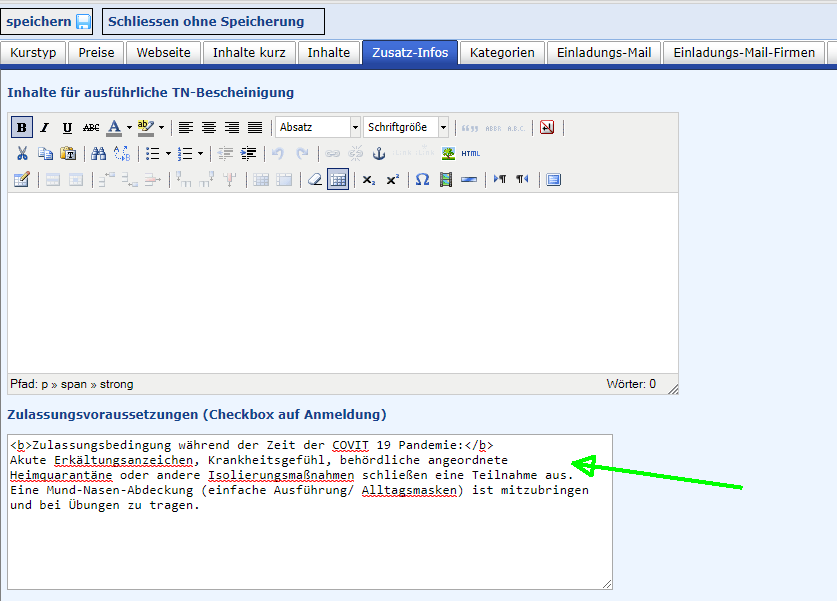 zulassungsbedingungen